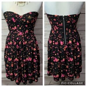 NWOT Moda International Strapless Floral Dress
